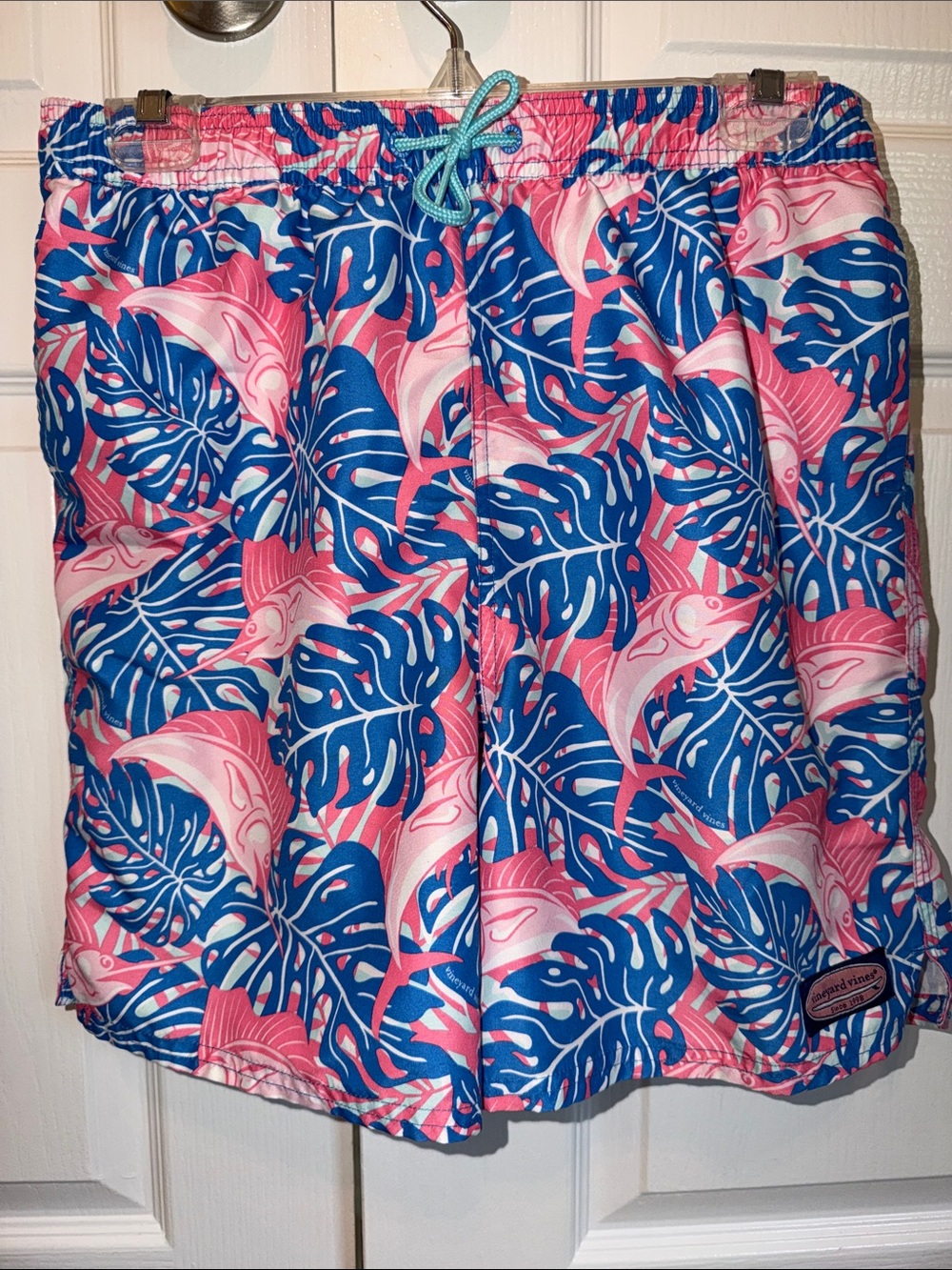Vineyard Vines Elastic Waist Pull On Lined Swim Shorts, Trunks, boys XL (18)